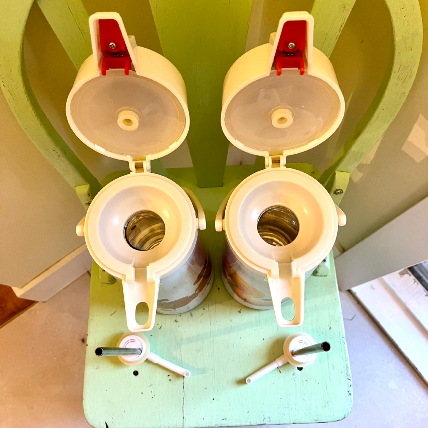 2 RETRO Eagle brand Vintage Air Pot Pump Drink Dispensers - photo 4