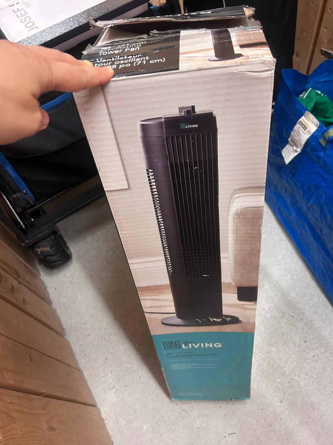 For Living 28-in Oscillating Tower Fan - Black