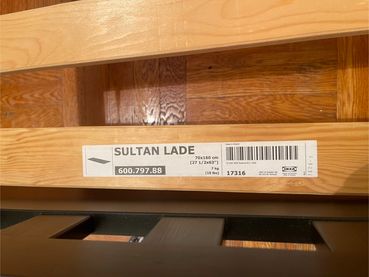 IKEA SULTAN LADE Bed Frame with Slatted bed base & Foam mattress - photo 4
