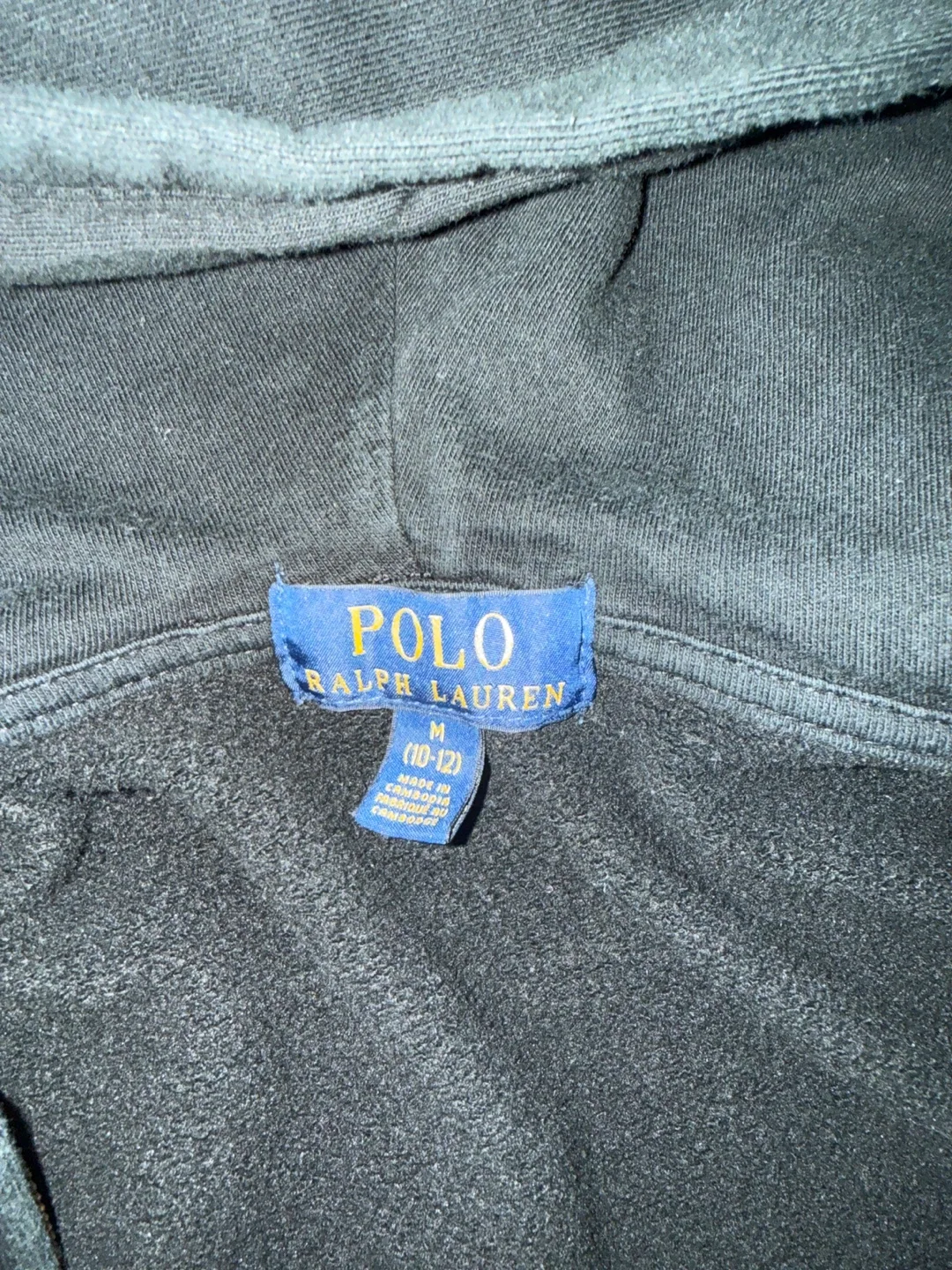 Polo Ralph Lauren Black Full Zip Hoodie - Size M (10-12) image indicator(4)