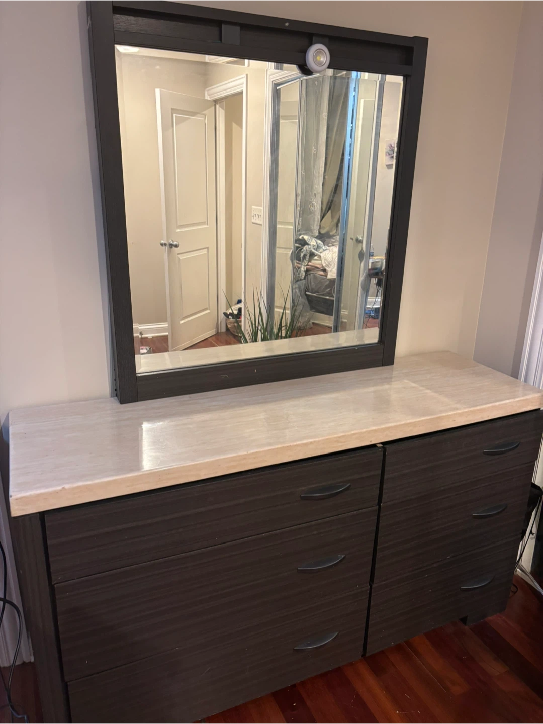 Dresser with Mirror 6 drawers - Brown
