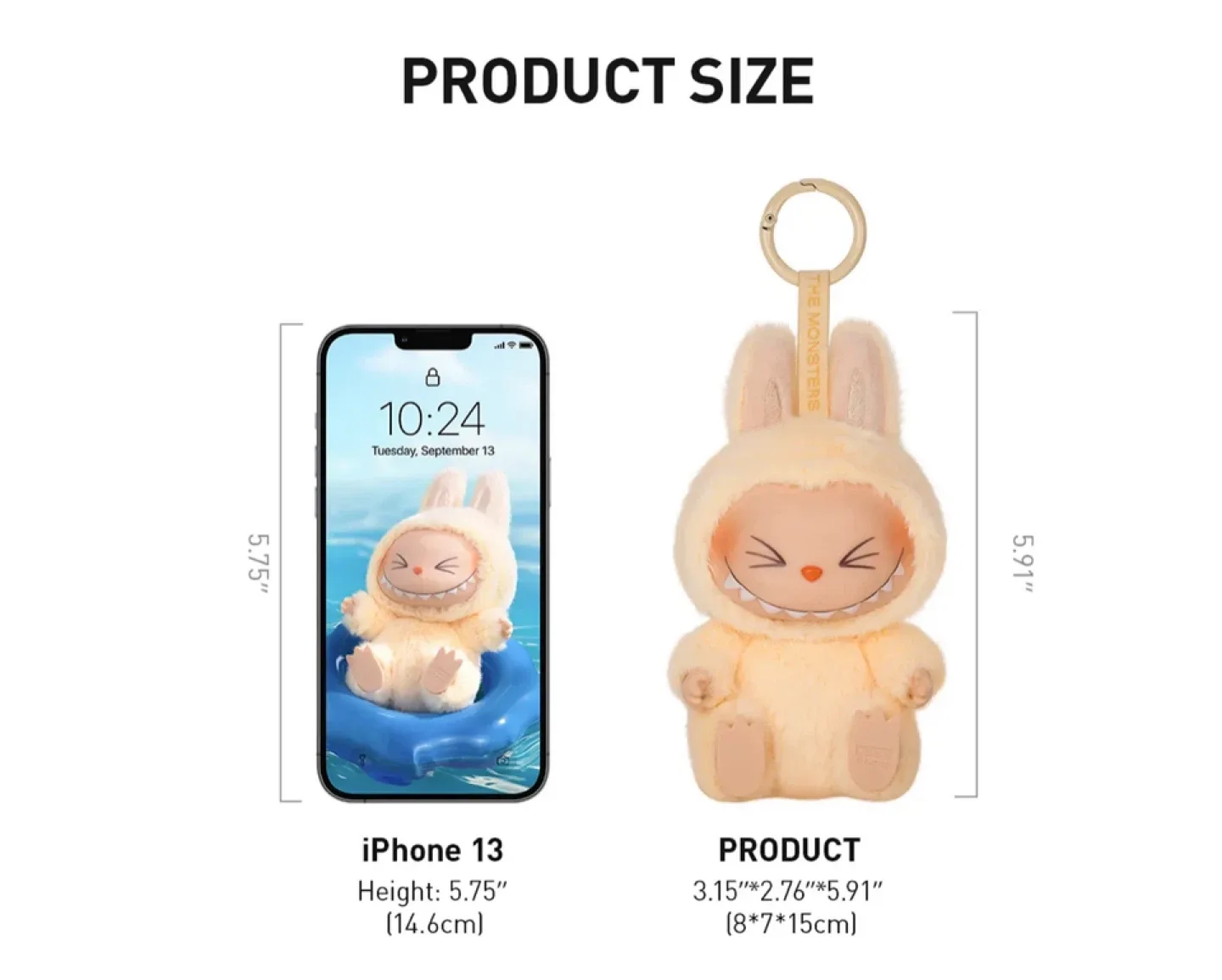 The Monsters Labubu Bunny Keychain Plush thumbnail