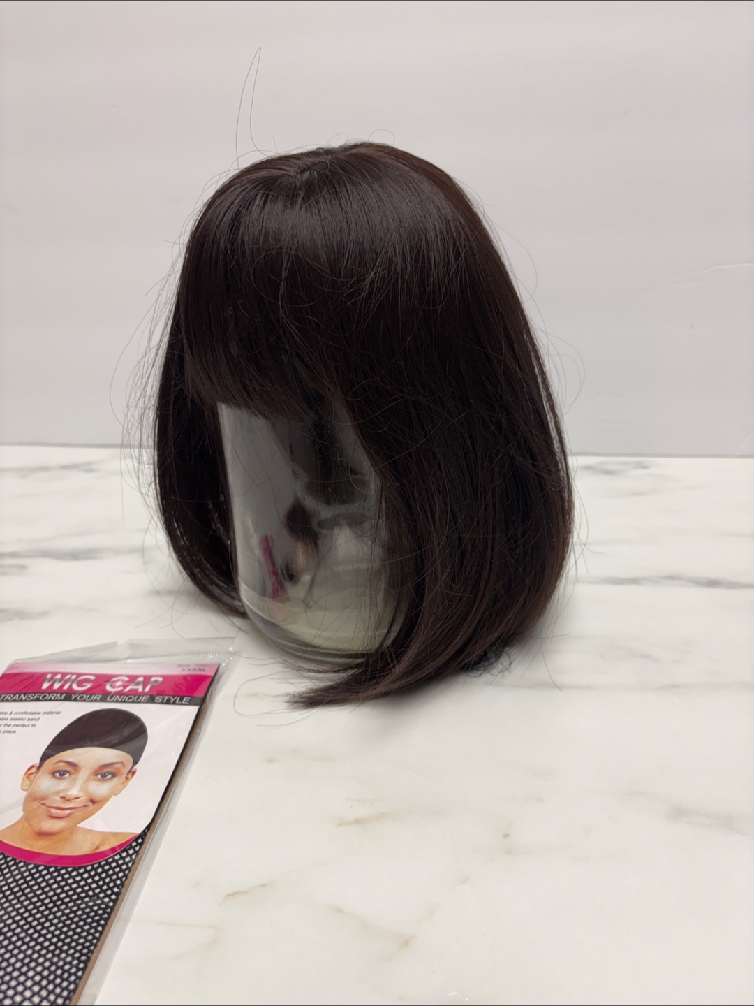 Roya Dark Brown Bob Wig + Wig Cap - photo 3