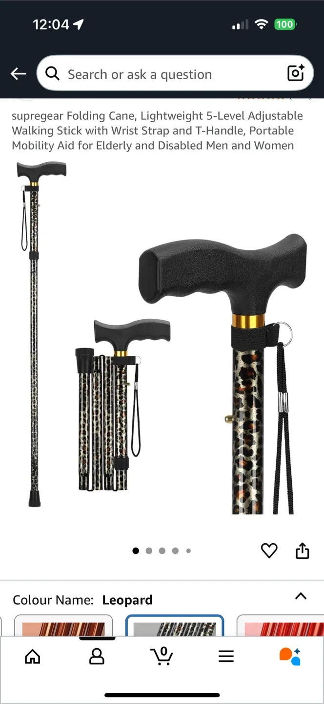 Supregear Folding Cane - Leopard Print thumbnail