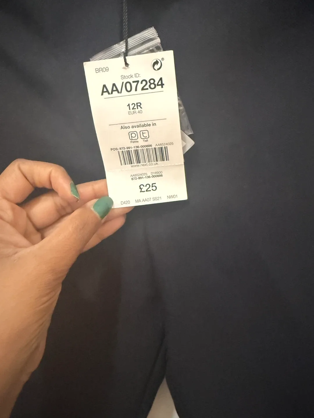 Next Tailoring Navy Blue Trousers - Size 12 image indicator(2)