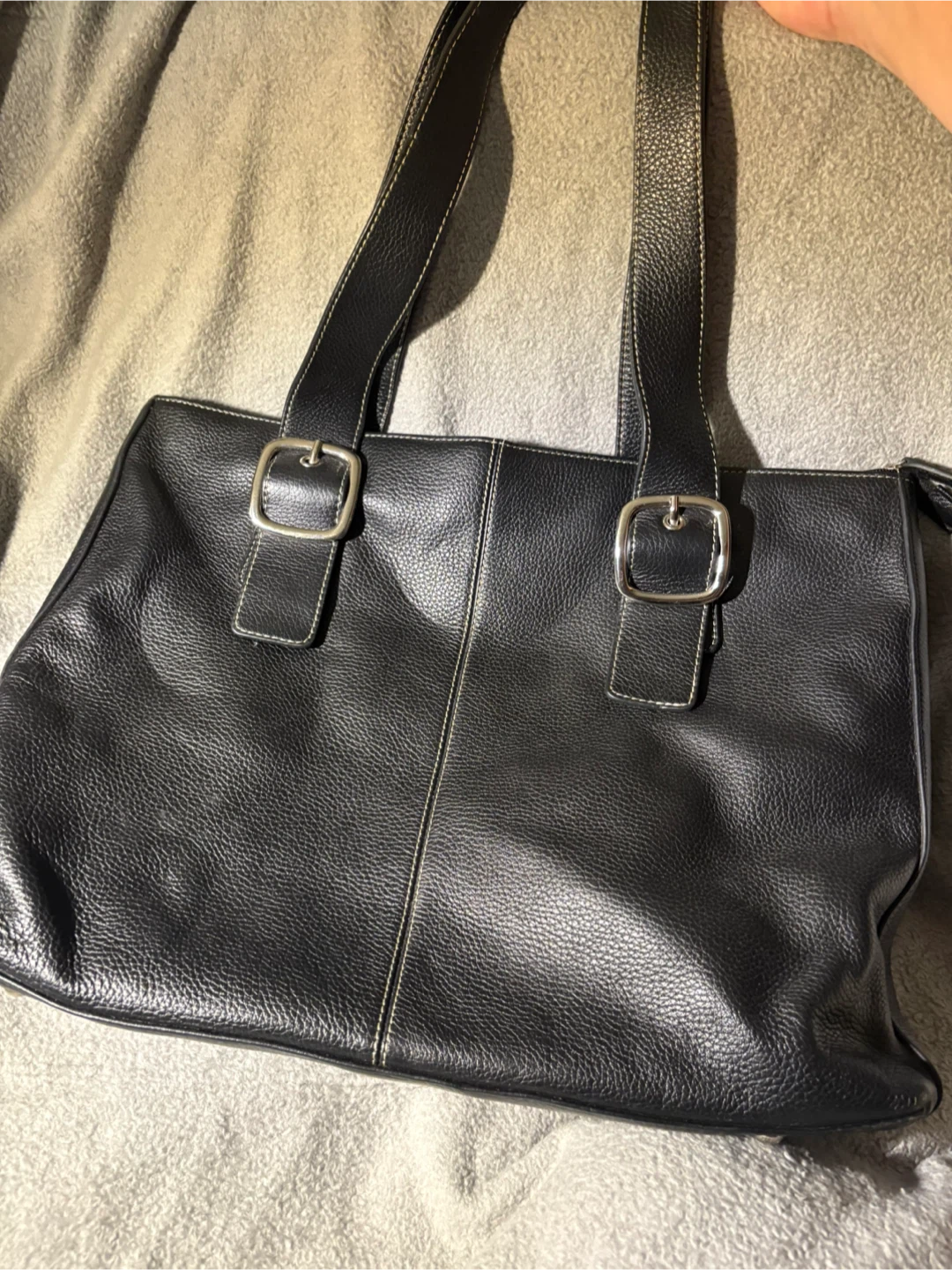 Danier Leather - Black Leather laptop Tote Bag