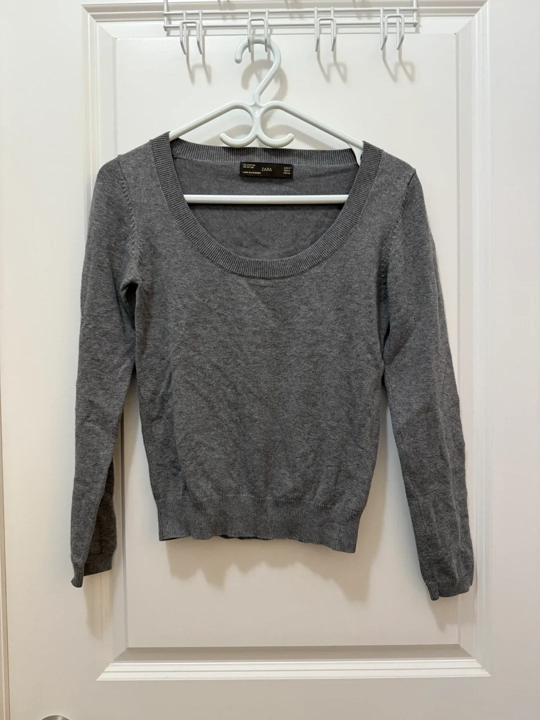 Zara Grey Cotton Blend Sweater - Size M thumbnail