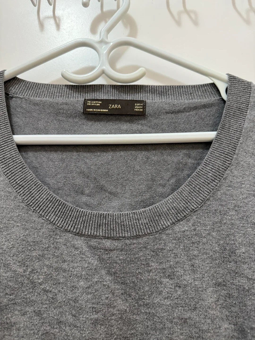 Zara Grey Cotton Blend Sweater - Size M image indicator(2)
