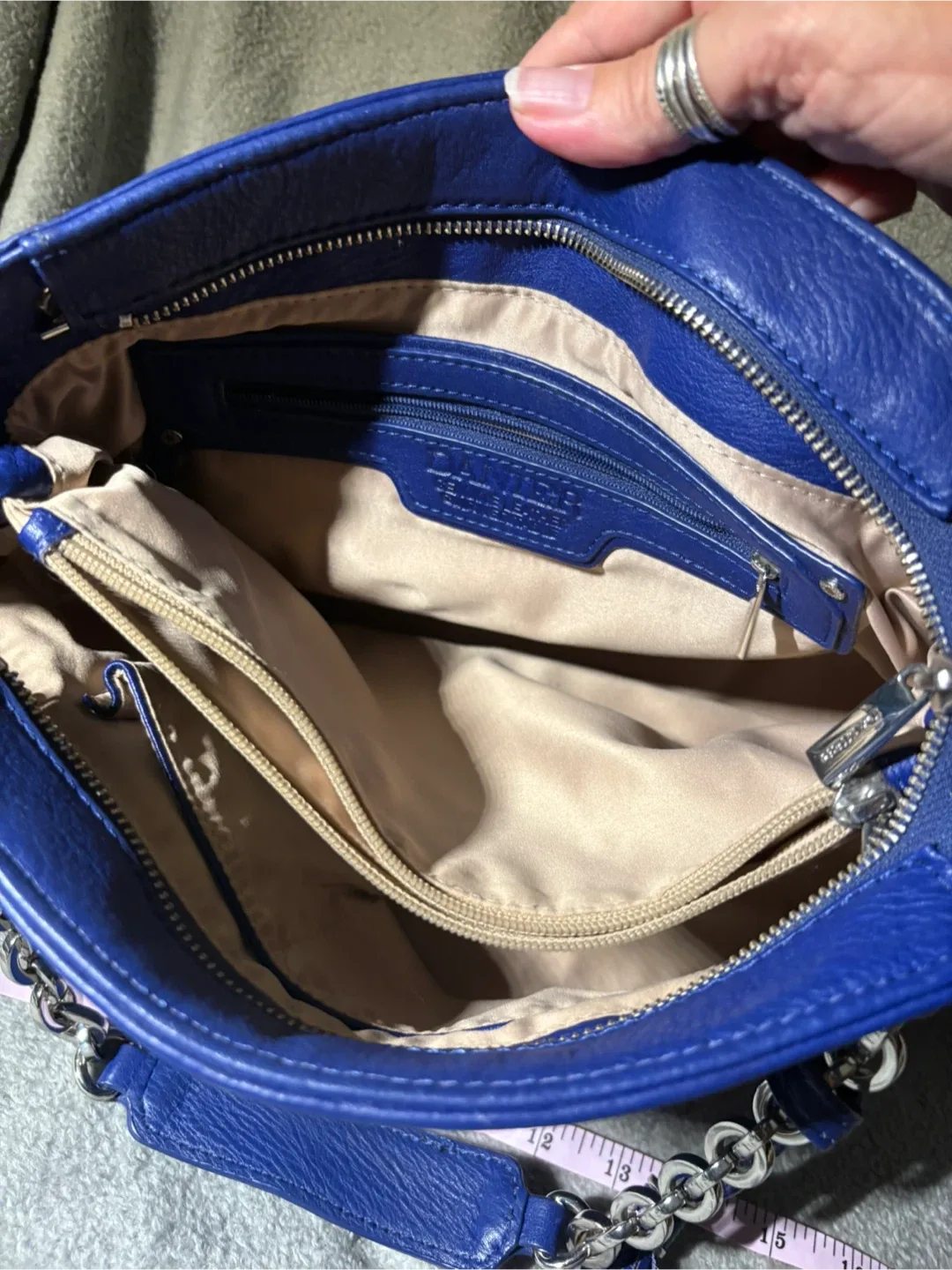 Danier Leather- Blue Leather Chain Handbag image indicator(6)