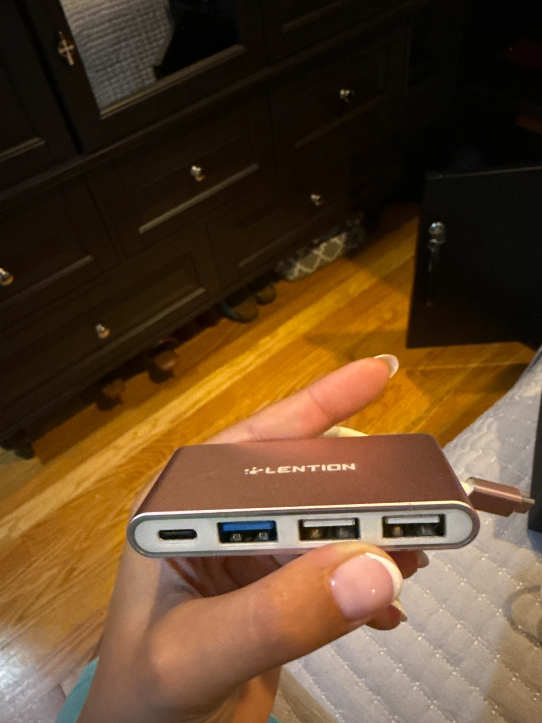 LENTION USB-C Hub Adapter, Rose Gold