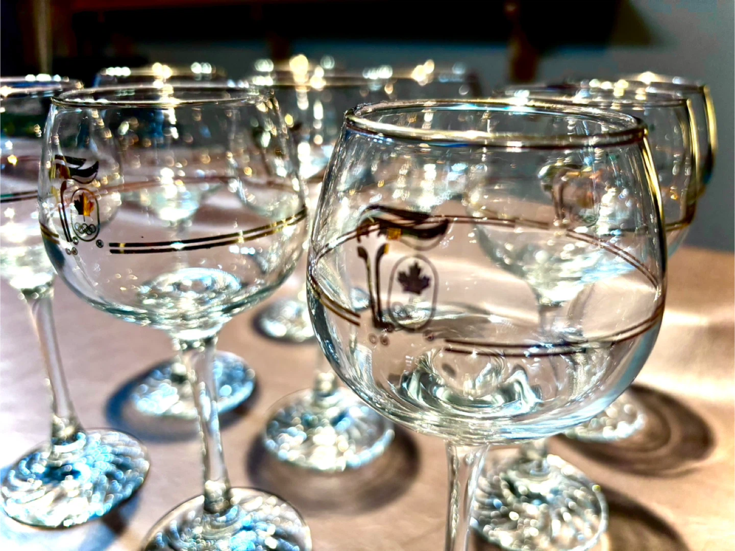 9- 1988 Calgary Winter Olympics Wine Glass Collection