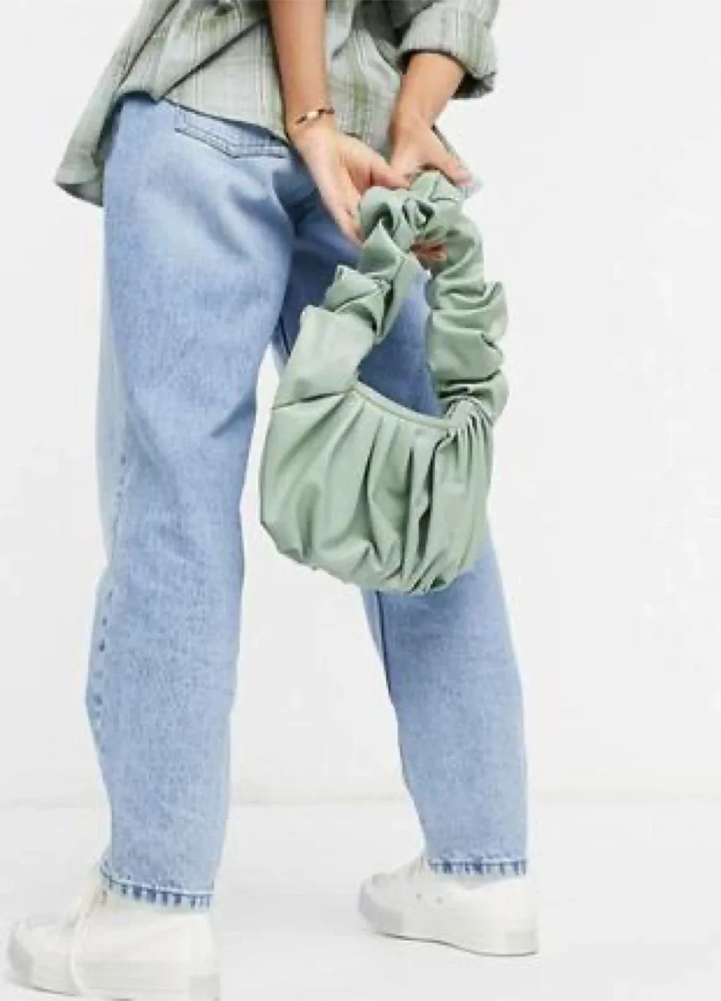 Asos Design Ruched Shoulder Bag | Sage Green image indicator(3)