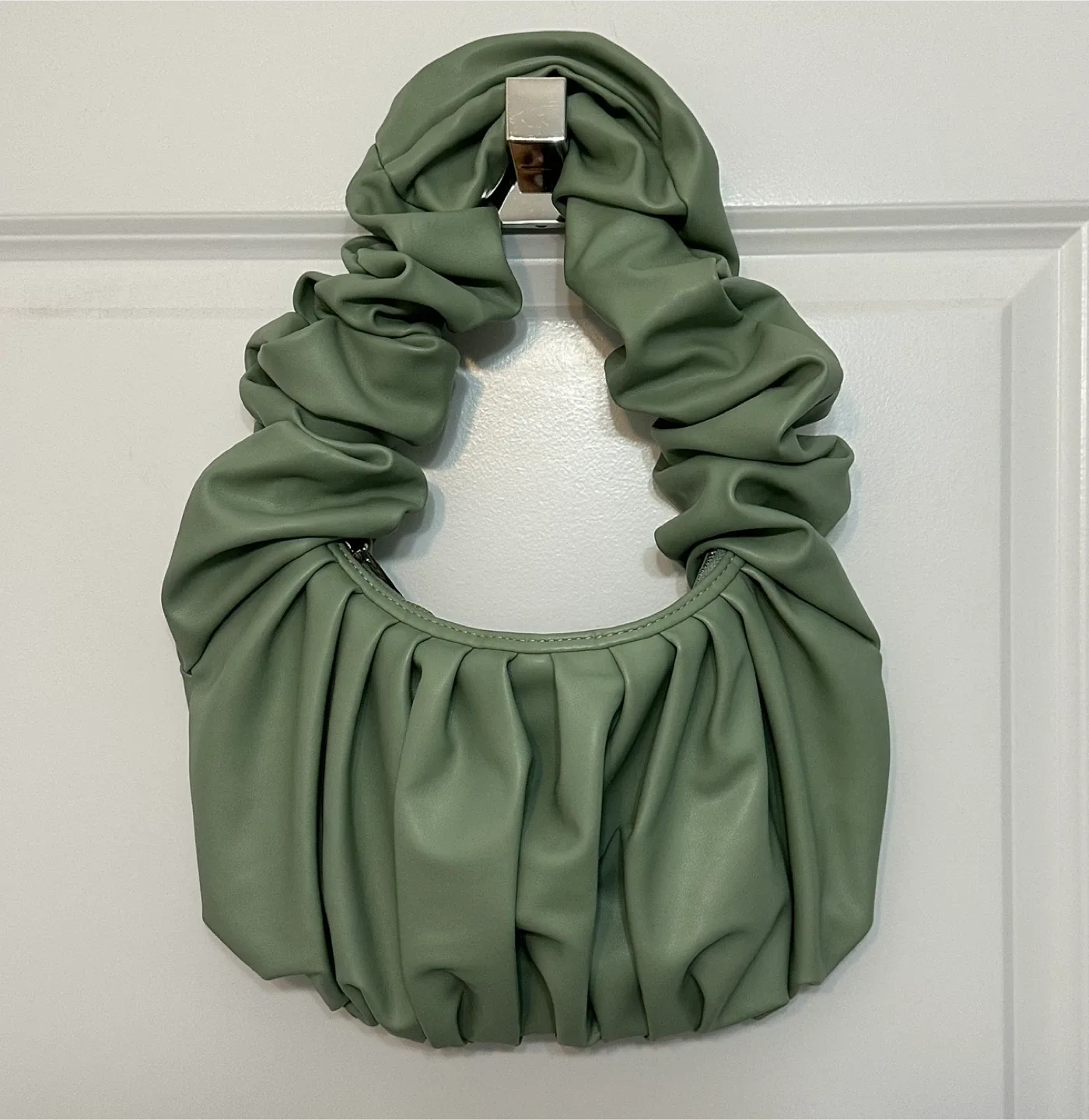 Asos Design Ruched Shoulder Bag | Sage Green image indicator(6)