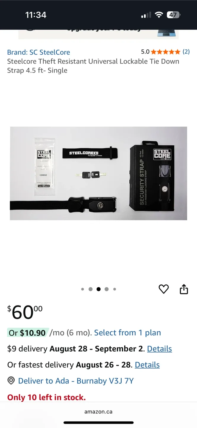 Steelcore Security Strap - 4.5 ft Locking Strap image indicator(6)