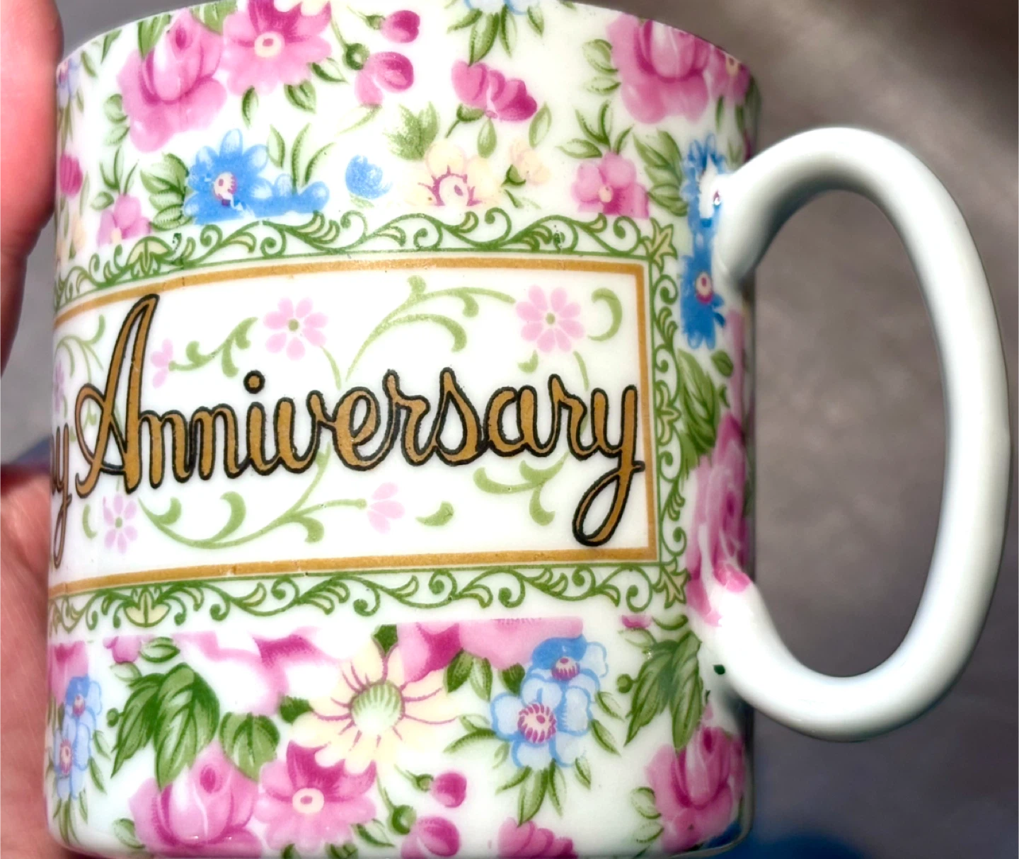 Happy Anniversary Porcelain Mugs