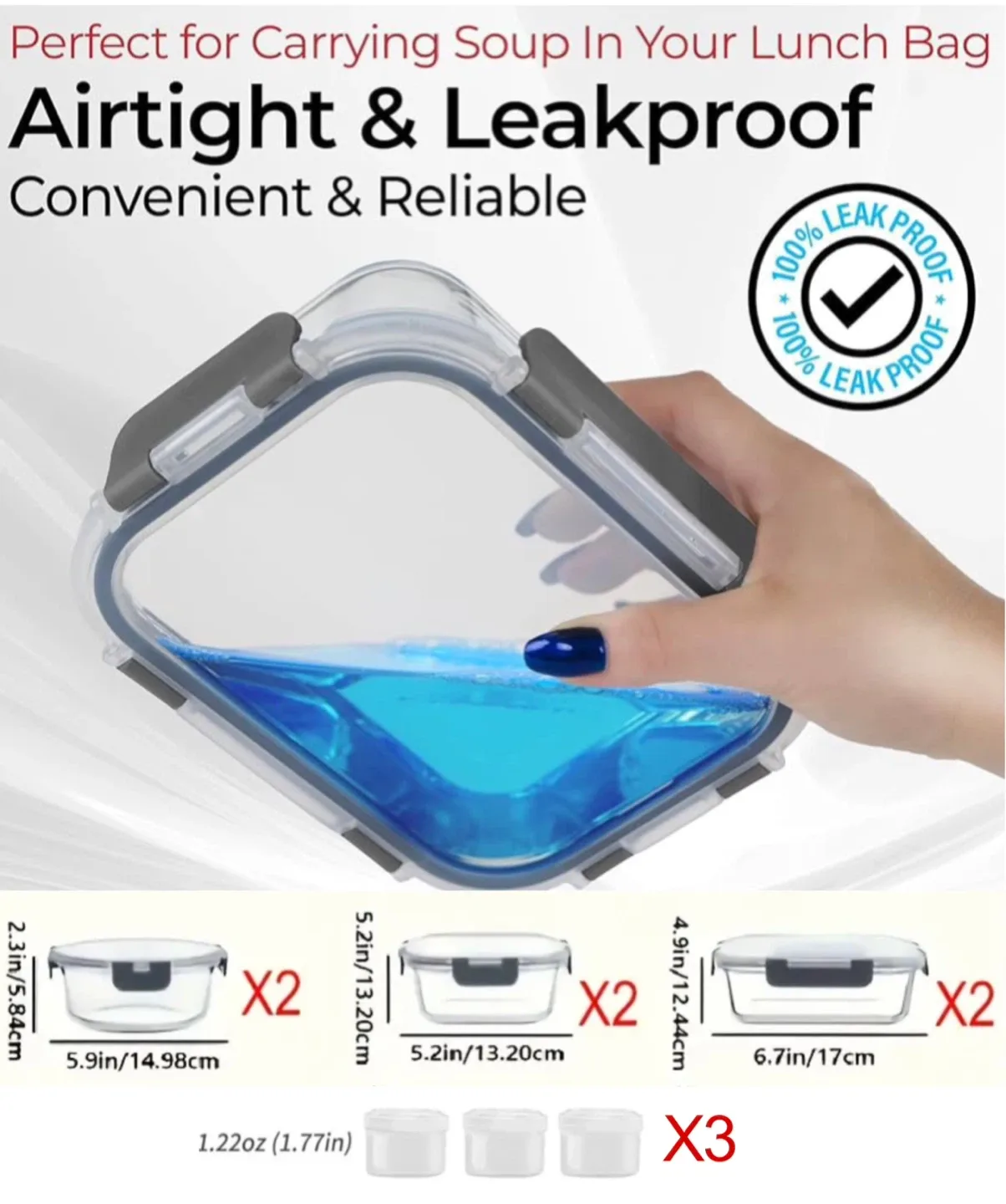 18pcs x Leakproof Food Containers —Medium size [PERFECT LUNCH] image indicator(4)