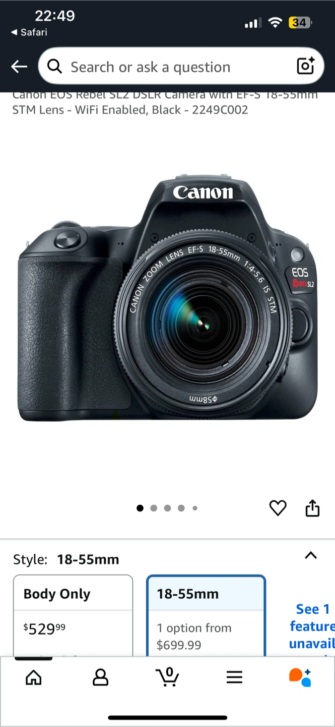 Canon EOS Rebel SL2 DSLR Camera w/ 18-55mm Lens - photo 5