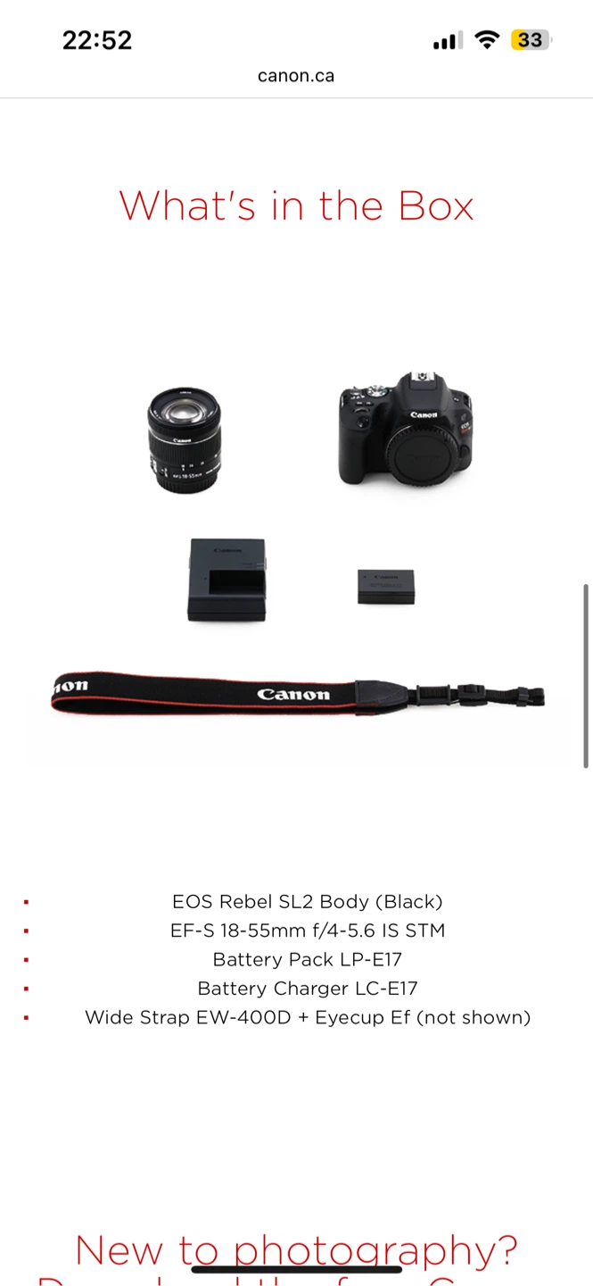 Canon EOS Rebel SL2 DSLR Camera w/ 18-55mm Lens - photo 4