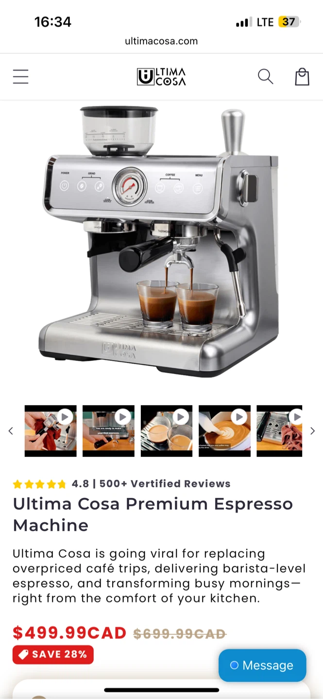 Ultima Cosa Premium Espresso Machine - photo 4