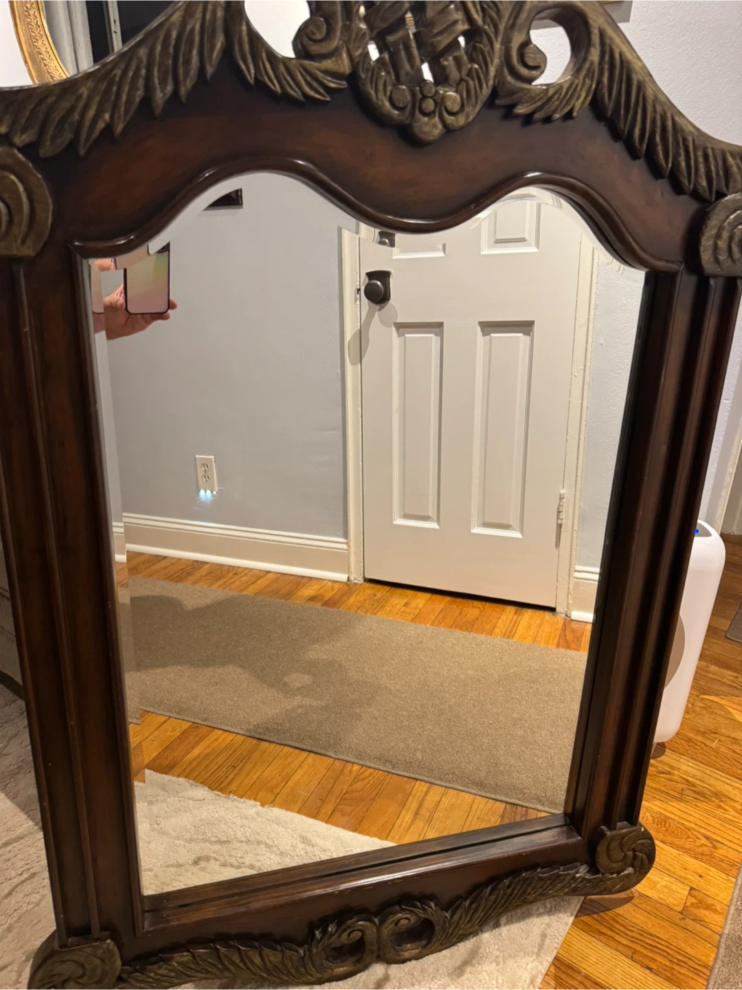 Ornate Wood Framed Wall Mirror - photo 2