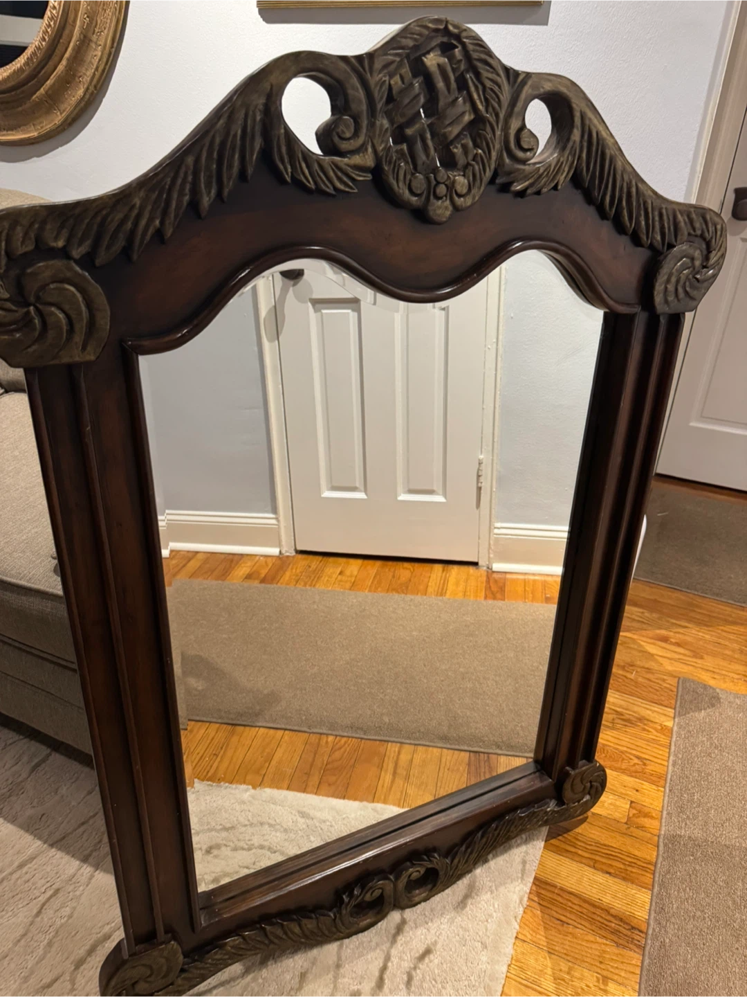 Ornate Wood Framed Wall Mirror