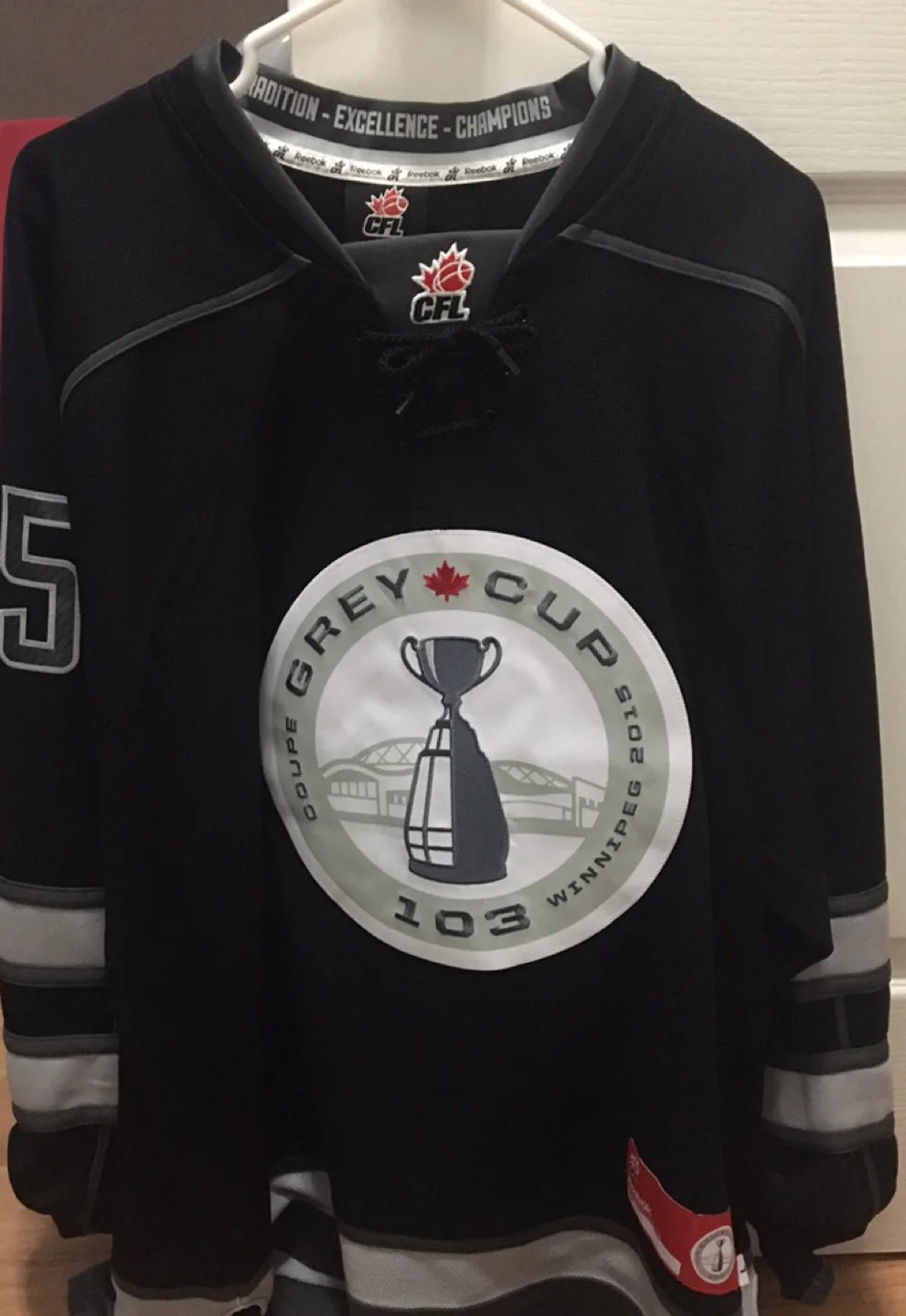 Reebok Grey Cup CFL Jersey - Size L thumbnail
