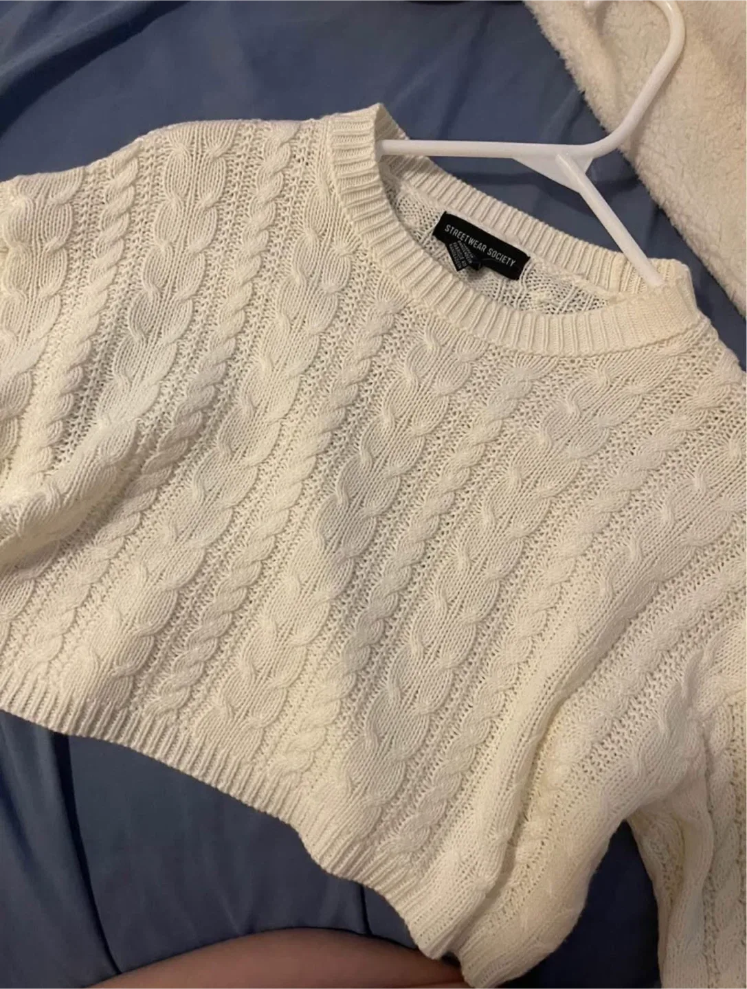 White Crop Top Sweater thumbnail