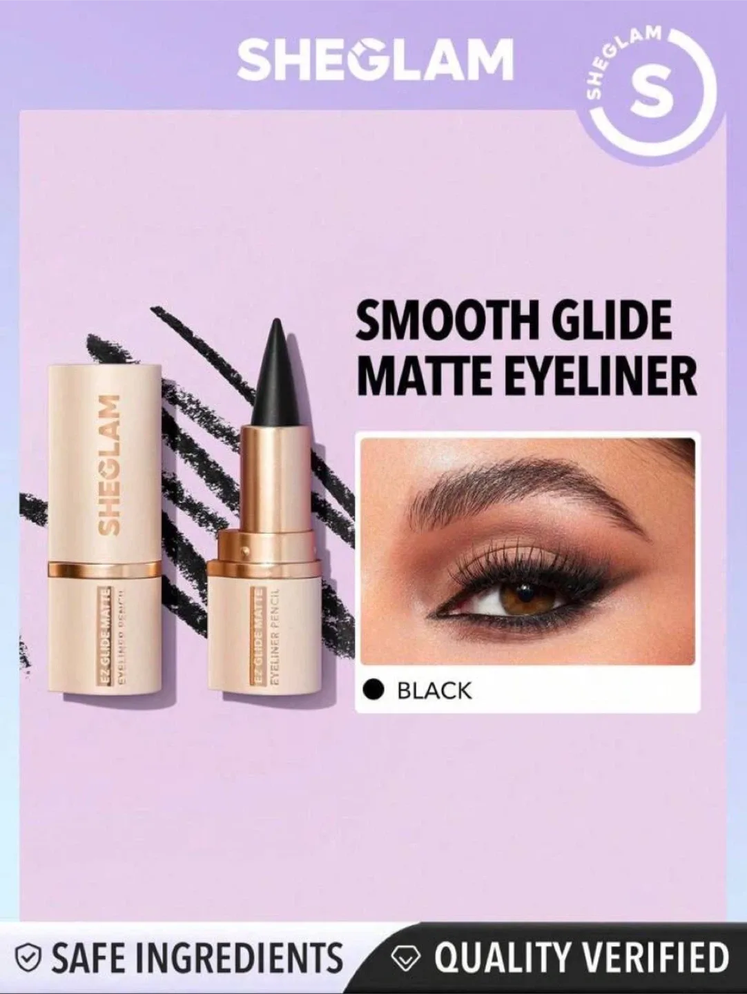 SHEGLAM Smooth Glide Matte Eyeliner Pencil - Black thumbnail