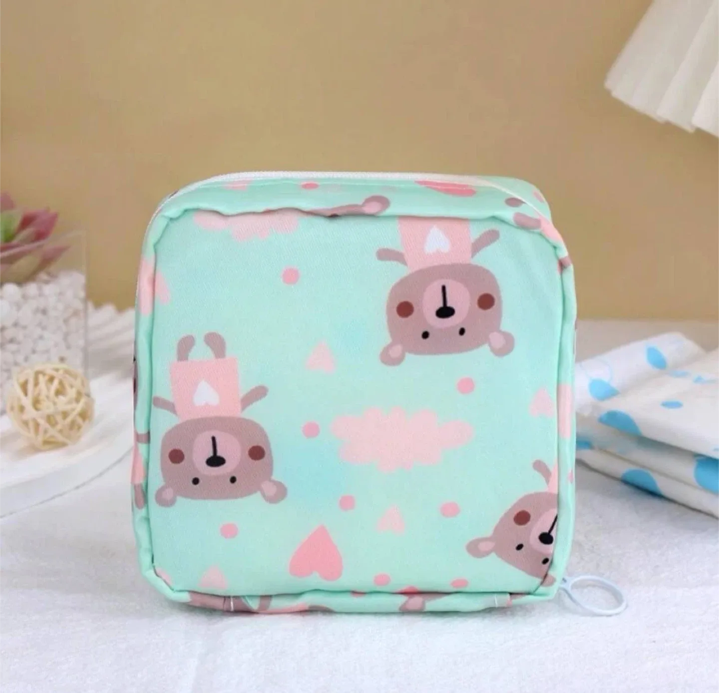 Mini travel makeup bag , cosmetic / pads organizer thumbnail