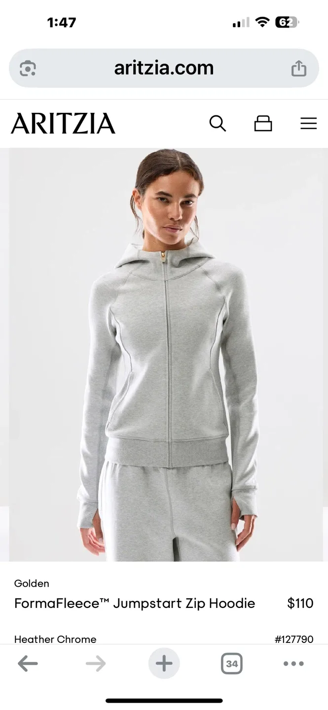 Aritzia Golden Formafleece Set - Heather Chrome image indicator(2)