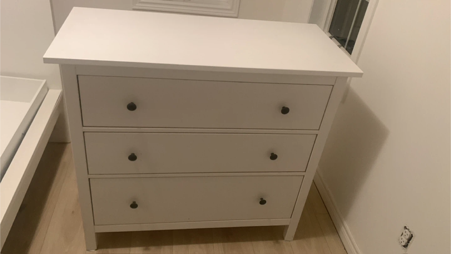 IKEA Hemnes White 3-Drawer Dresser