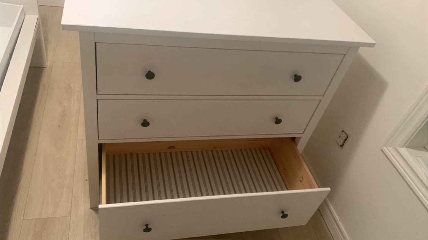IKEA Hemnes White 3-Drawer Dresser - photo 5