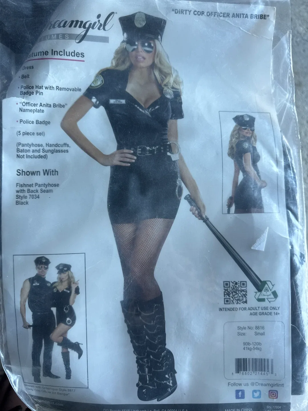 Dreamgirl Cop Costume - Small thumbnail