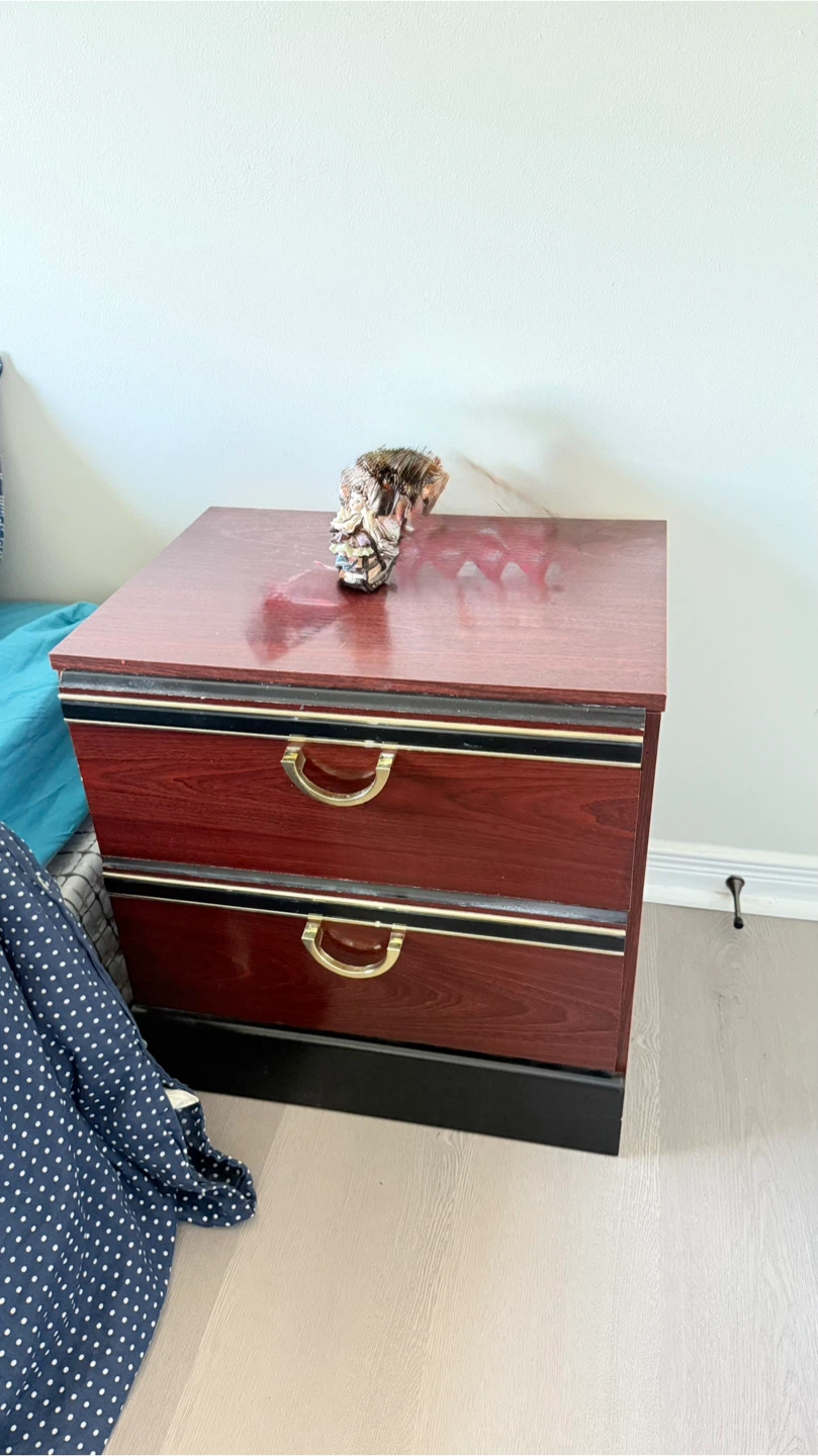 Wood Veneer Cabinet with Drawers and side table - photo 2