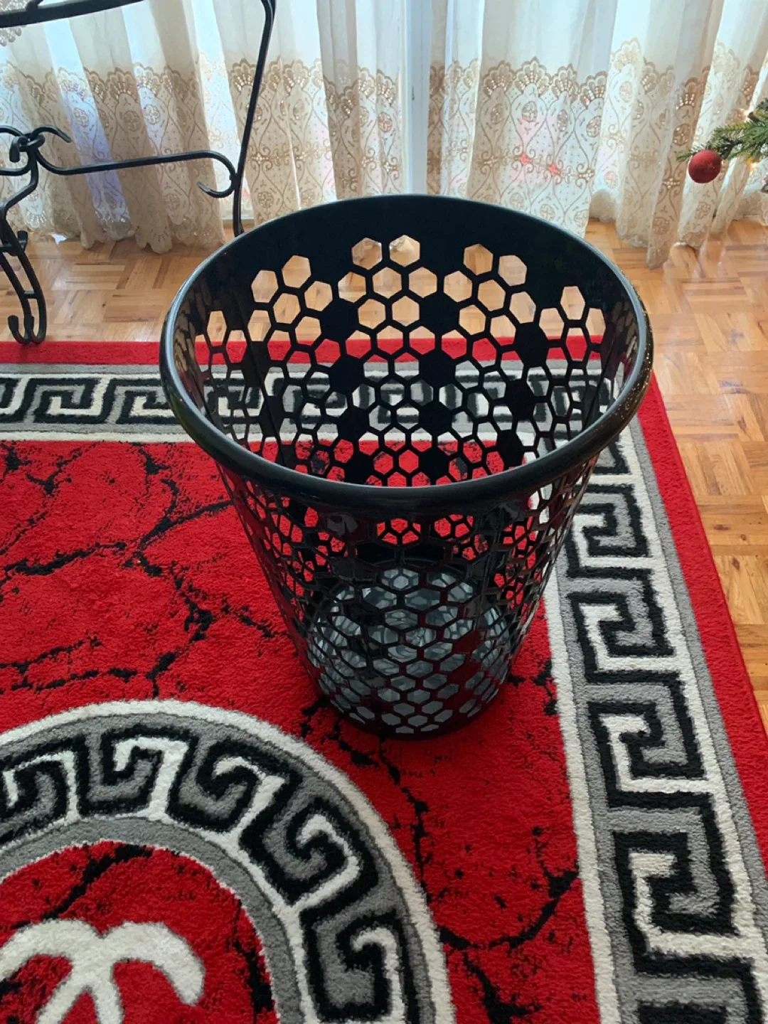 Black Mesh Wastebasket