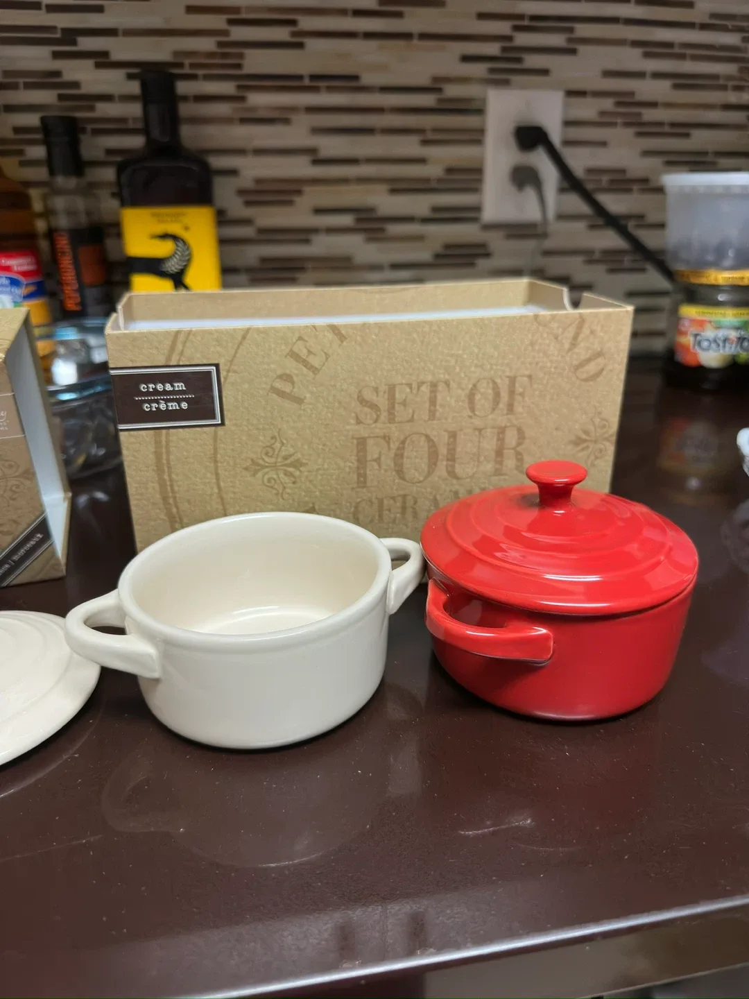 Petite Maison Set of Four Ceramics Cocottes - NEW thumbnail