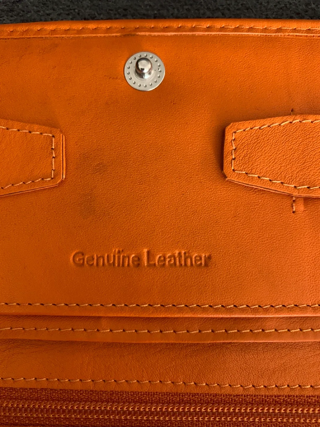 Genuine Leather Orange Wallet