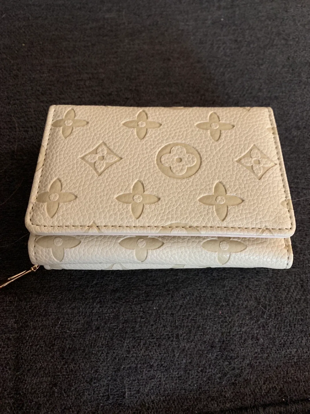 Beige Tri-Fold Wallet