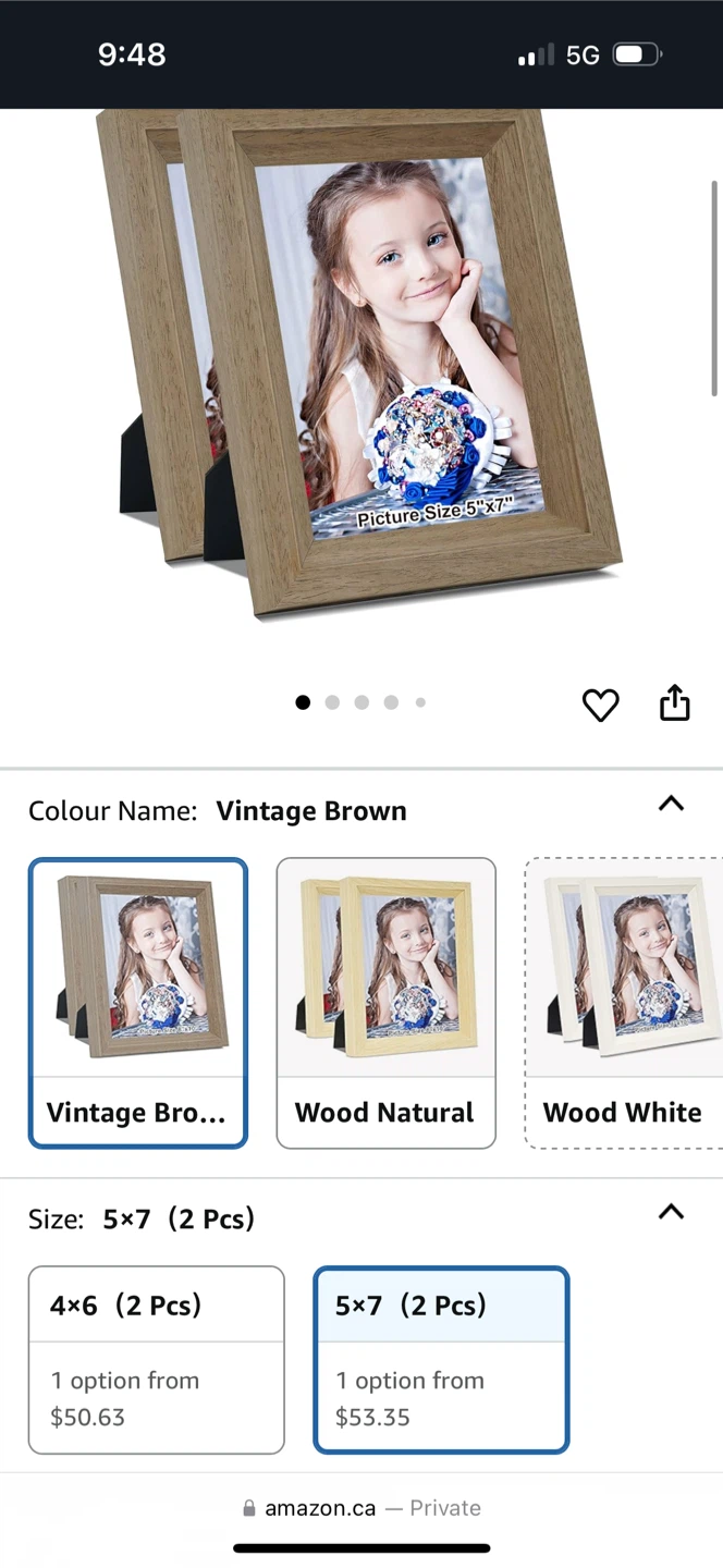 izipix 5x7 Picture Frames - Vintage Brown (2) - photo 4