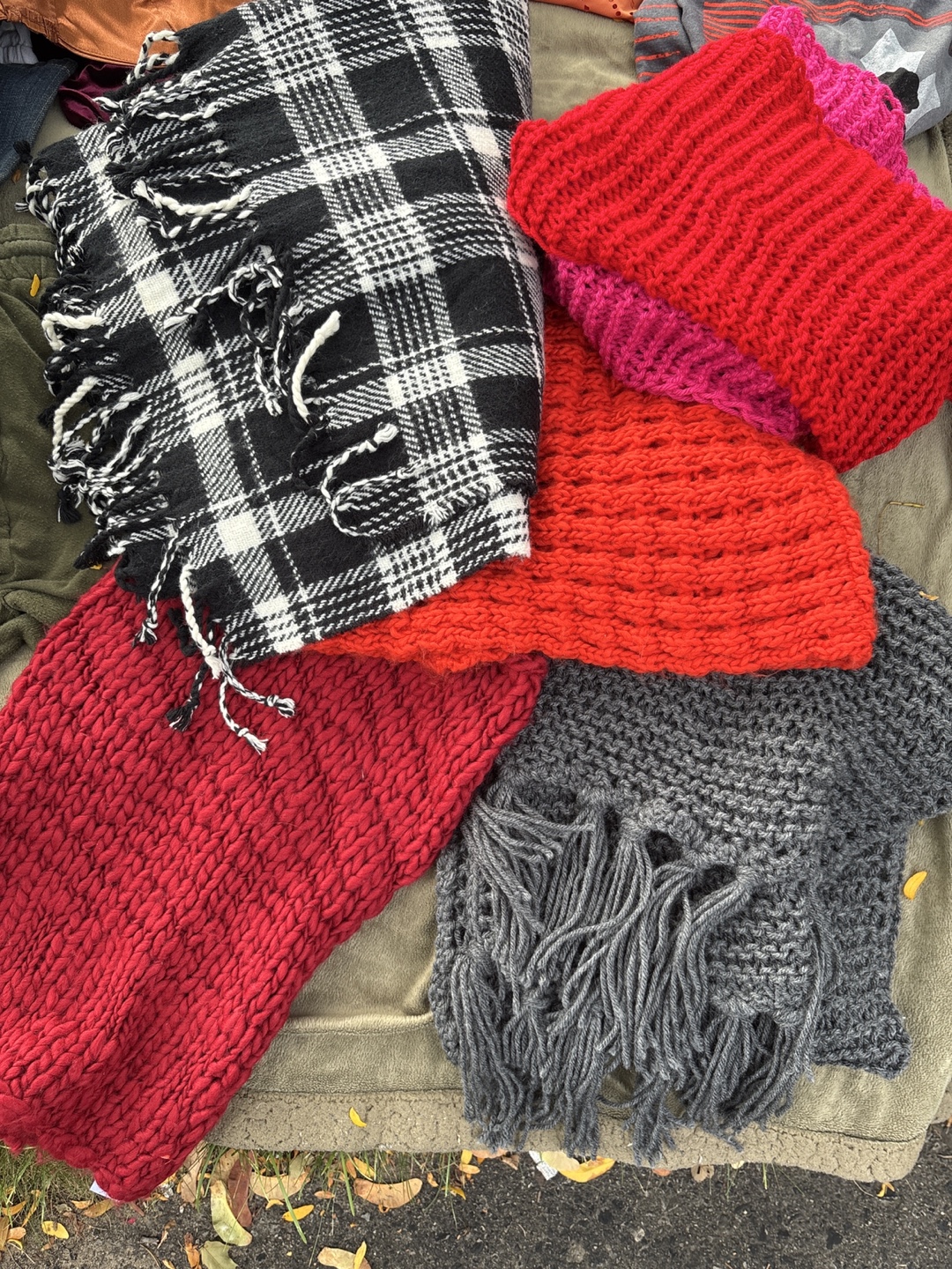 Assorted Scarves - Plaid, Knitted, & More!