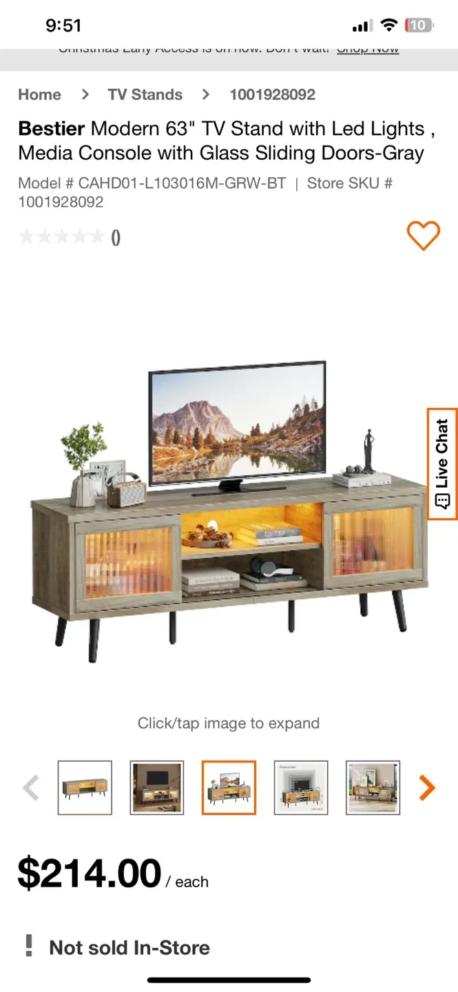 Grey TV Stand with LED Lighting image indicator(10)