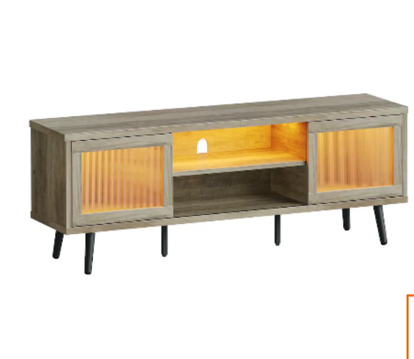 Grey TV Stand with LED Lighting image indicator(5)