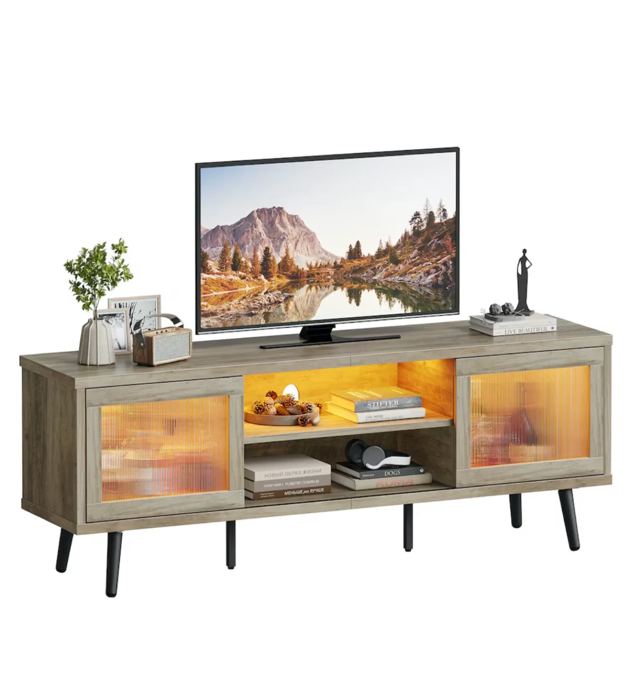Grey TV Stand with LED Lighting thumbnail