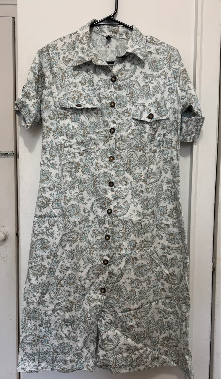 Paisley Print Shirt Dress image indicator(2)