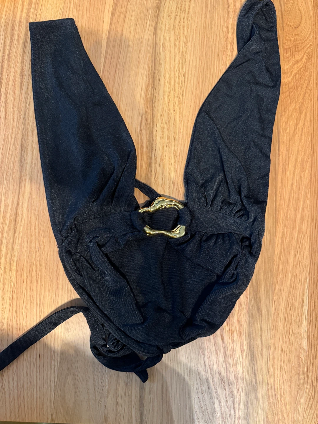 Black Halter Top with Gold Detail - photo 2