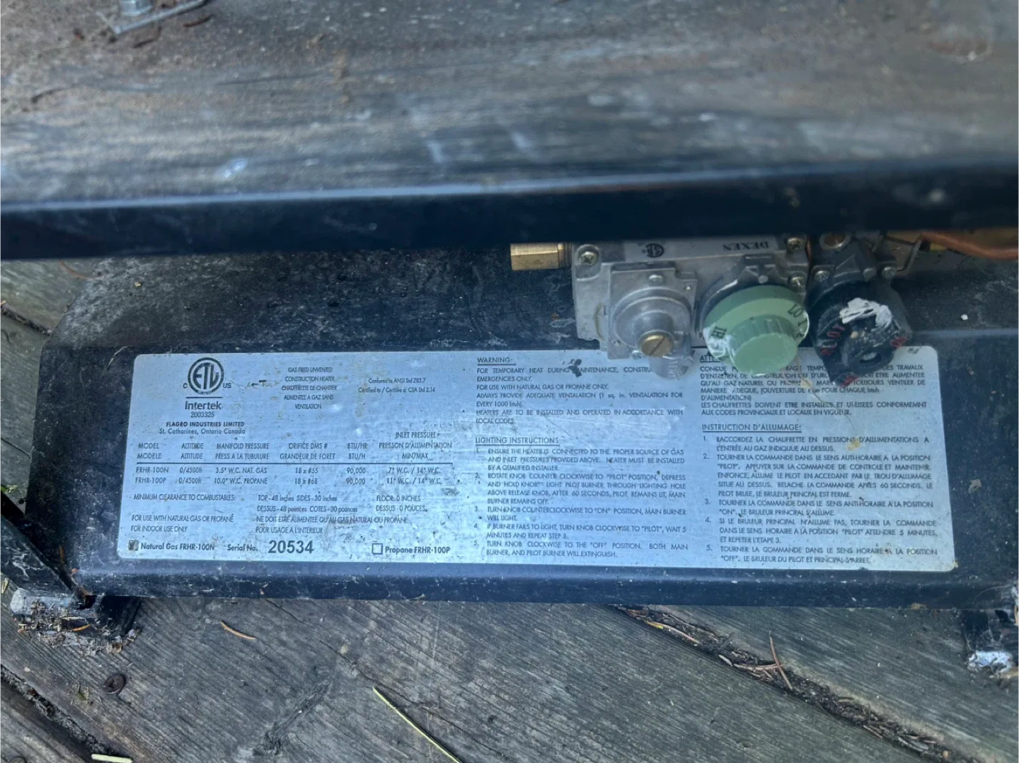 Natural Fire FRHR-100N Propane Heater image indicator(3)