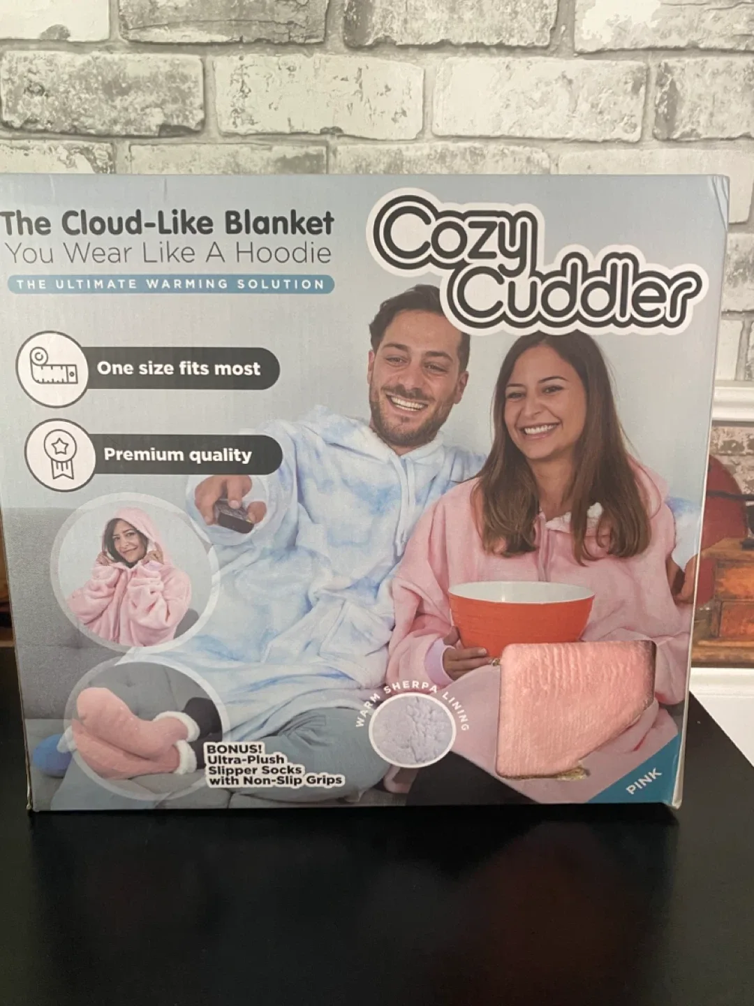 NEW! Cozy Cuddler Hoodie Sherpa Blanket! thumbnail