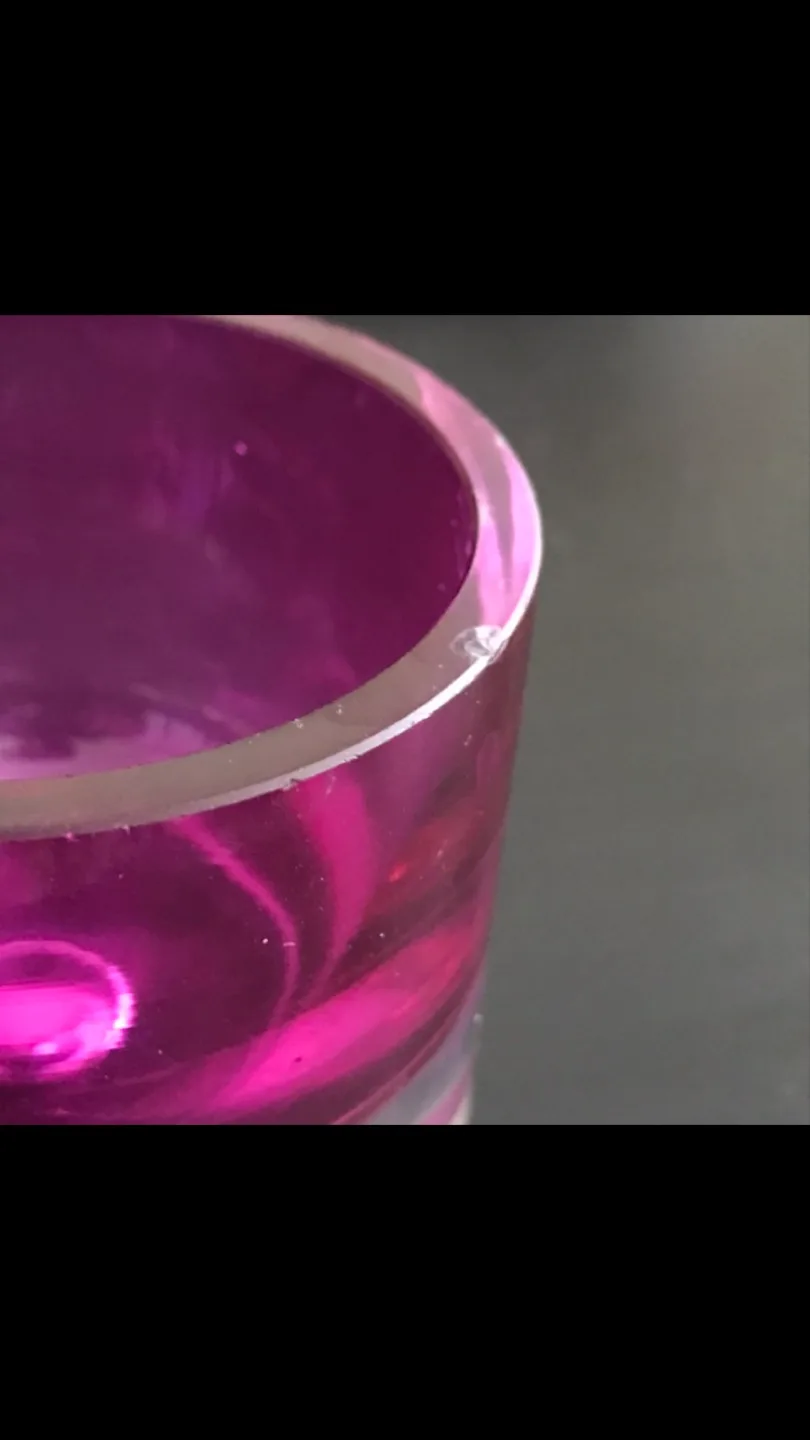 Austrian Heavy Glass Fuchsia Tealight Holders (2) image indicator(5)