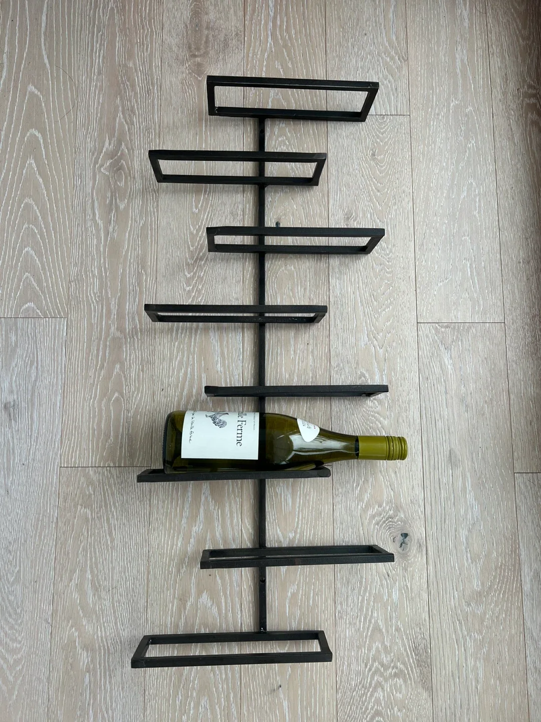Black Rod Iron Wall Mounted Wine Rack thumbnail