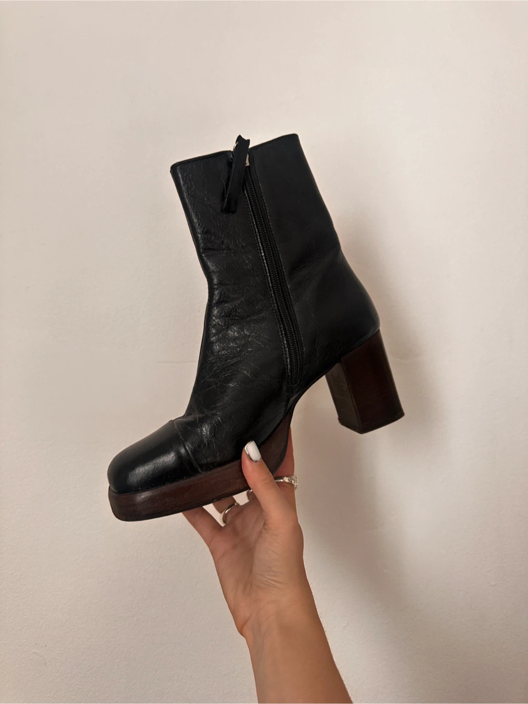 ASOS Black Leather Heeled Ankle Boots - photo 2
